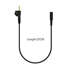 GEEKRIA QuickFit 2.5 mm Male to 3.5 mm Female Cable Compatible with Bose AE2, AE2i / Short Stereo Headset Audio Adapter Cord (Black 1FT)