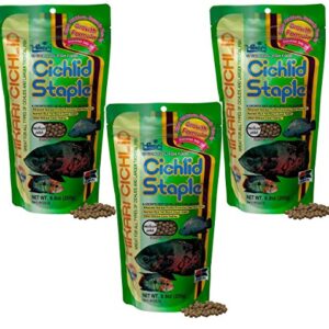 (3 Pack) Hikari 8.8-Ounce Cichlid Staple Floating Pellets for Pets, Medium