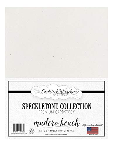 Madero Beach Speckletone 100% Recycled Cardstock Paper - 8.5 x 11 inch - PREMIUM 80 LB. COVER - 25 Sheets