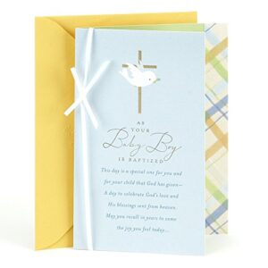 dayspring baptism card for baby boys (dove cross) (0399rza1002)