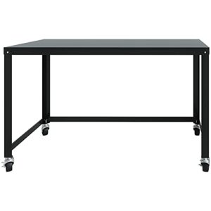 Hirsh Ready-to-Assemble 48-inch Wide Mobile Metal Desk Black