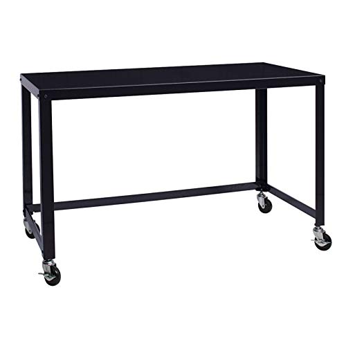 Hirsh Ready-to-Assemble 48-inch Wide Mobile Metal Desk Black