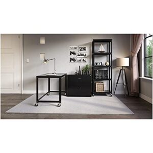 Hirsh Ready-to-Assemble 48-inch Wide Mobile Metal Desk Black