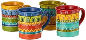 certified international valencia mugs (set of 4), 16 oz, multicolor