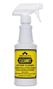 obenauf's cleanit leather cleaner - natural plant oil leather cleaner for boots, furniture and car interior - safe and gentle non-detergent oil liquid soap - ready-to-use 16oz spray bottle