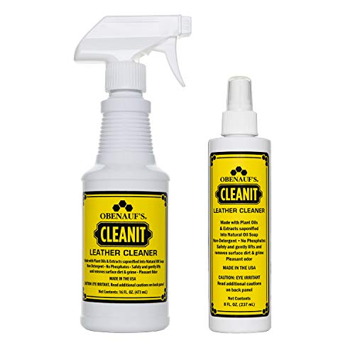 Obenauf's Cleanit Leather Cleaner - Natural Plant Oil Leather Cleaner for Boots, Furniture and Car Interior - Safe and Gentle Non-Detergent Oil Liquid Soap - Ready-to-use 16oz Spray Bottle