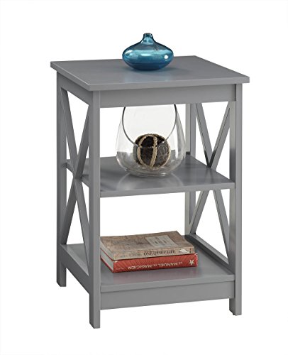 Convenience Concepts Oxford End Table with Shelves, Gray