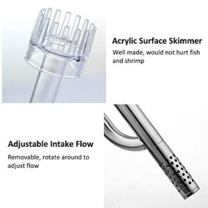 JARDLI Metal Lily Pipe Surface Skimmer Steel Stainless Inflow Outflow for Aquarium Planted Tank (13mm for 12/16mm (1/2'') Tube)