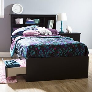 South Shore Step One Mates Bed with 3 Drawers, Twin, Pure Black