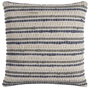 Rizzy Home T11561 Decorative Pillow, 20"X20", Blue/White/Gray