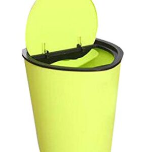 MYtodo Heart-Shaped Push flip Trash can with a lid (Green)