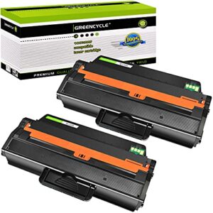 greencycle compatible toner cartridge replacement for samsung 103l mlt103 mlt-d103l mltd103l use with ml-2955nd ml-2955dw ml-2950nd scx-4729fw scx-4729fd printer (black, 2-pack)