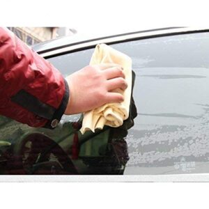 Trainshow Car Drying Natural Chamois Cleaning Cloth Premium Genuine Deerskin Leather Towel for Auto Car Washing and for Precision Instrument 3-Pack 2-Pack 1-Pack (12.6''X20'' (3-Pack))