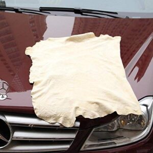 Trainshow Car Drying Natural Chamois Cleaning Cloth Premium Genuine Deerskin Leather Towel for Auto Car Washing and for Precision Instrument 3-Pack 2-Pack 1-Pack (12.6''X20'' (3-Pack))