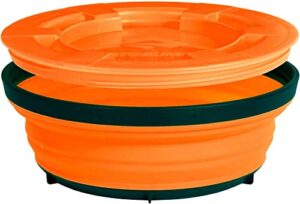 sea to summit x-seal & go collapsible food storage container, l (20 oz), orange