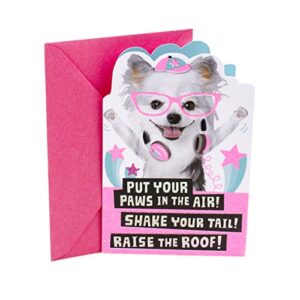hallmark birthday card for kids (dogs with glasses stickers)