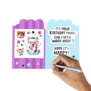 Hallmark Birthday Card for Kids (Dogs with Glasses Stickers)