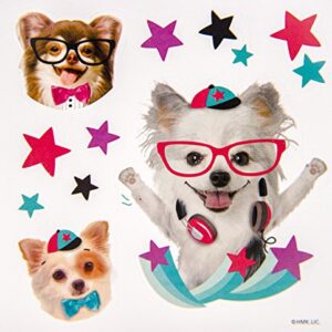 Hallmark Birthday Card for Kids (Dogs with Glasses Stickers)