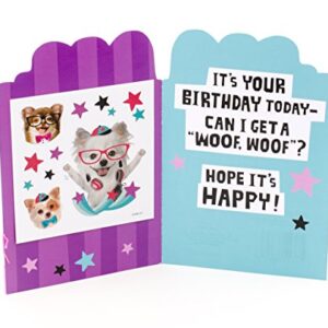 Hallmark Birthday Card for Kids (Dogs with Glasses Stickers)