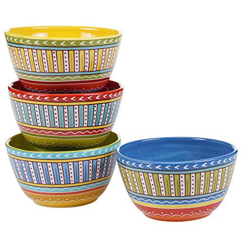 Certified International Valencia Ice Cream Bowls (Set of 4), 6", Multicolor