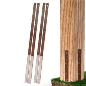 post buddy pack of 4 easy fence post repair (to fix 2 broken wood posts), fast and easy to install, highly effective, long-lasting