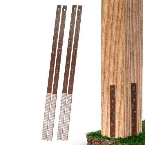 Post Buddy Pack of 4 Easy Fence Post Repair (to fix 2 Broken Wood Posts), Fast and Easy to Install, Highly Effective, Long-Lasting