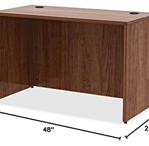 Lorell Essentials Desk, Walnut Laminate