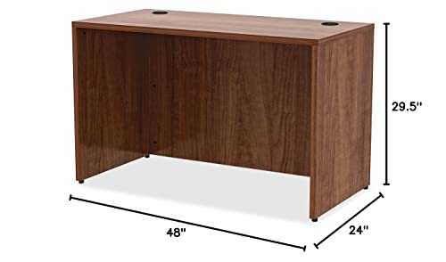 Lorell Essentials Desk, Walnut Laminate