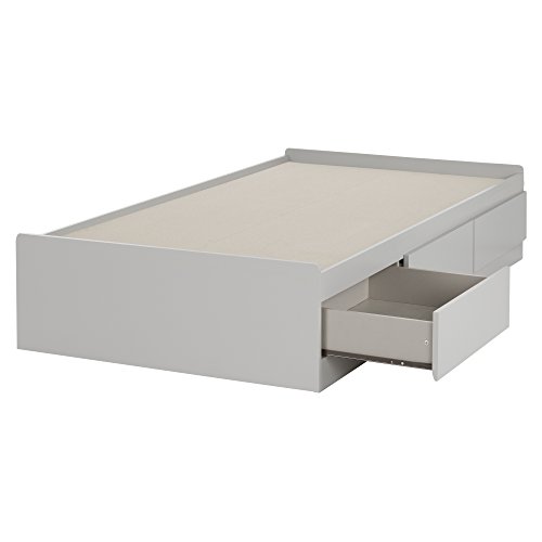 South Shore 39" Reevo Mates Bed with 3 Drawers, Twin, Soft Gray