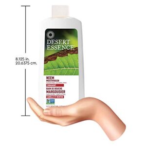 Desert Essence Natural Neem Mouthwash - Cinnamint Flavor - 16 Fl Ounce - Pack of 2 - Reduce Plaque Buildup - Tea Tree Oil - Neem Leaf Extract - Peppermint - Complete Oral Care - Refreshes Breath