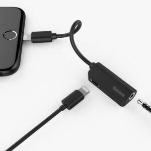 Baseus iPhone to 3.5mm Headphone Jack Adapter, Black, CALL32-01