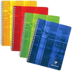 pack of 3 clairefontaine wirebound notebooks (colors may vary) - lined with margin - 6-1/2 in. x 8-1/4 in.