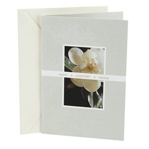 hallmark sympathy card (white floral gray)
