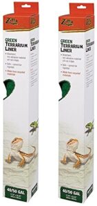 (2 pack) zilla reptile terrarium bedding substrate liner, green, 40 breeder/50gallon