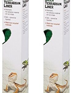 (2 Pack) Zilla Reptile Terrarium Bedding Substrate Liner, Green, 40 Breeder/50Gallon