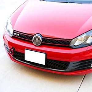 iJDMTOY Red Track Racing Style Tow Hook Ring Compatible with Volkswagen: 06-14 Golf GTI MK5 MK6 R32 Rabbit, 05-10 Jetta (MK5), Compatible with Audi: 06-14 TT (MK2), Made of Lightweight Aluminum