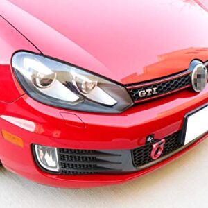 iJDMTOY Red Track Racing Style Tow Hook Ring Compatible with Volkswagen: 06-14 Golf GTI MK5 MK6 R32 Rabbit, 05-10 Jetta (MK5), Compatible with Audi: 06-14 TT (MK2), Made of Lightweight Aluminum