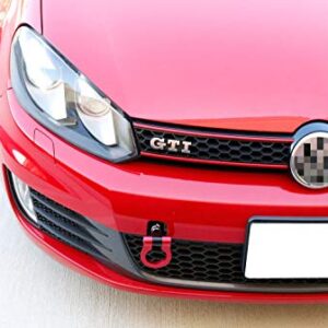 iJDMTOY Red Track Racing Style Tow Hook Ring Compatible with Volkswagen: 06-14 Golf GTI MK5 MK6 R32 Rabbit, 05-10 Jetta (MK5), Compatible with Audi: 06-14 TT (MK2), Made of Lightweight Aluminum