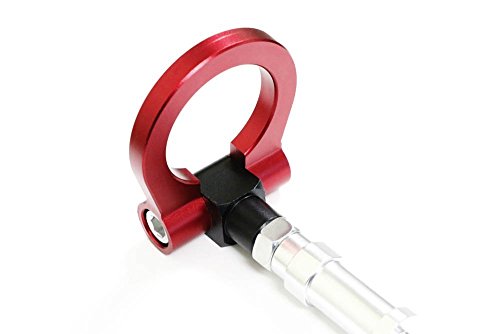 iJDMTOY Red Track Racing Style Tow Hook Ring Compatible with Volkswagen: 06-14 Golf GTI MK5 MK6 R32 Rabbit, 05-10 Jetta (MK5), Compatible with Audi: 06-14 TT (MK2), Made of Lightweight Aluminum