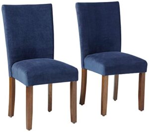 homepop parsons classic upholstered accent dining chair, set of 2, navy velvet