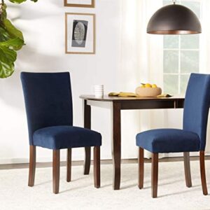 HomePop Parsons Classic Upholstered Accent Dining Chair, Set of 2, Navy Velvet