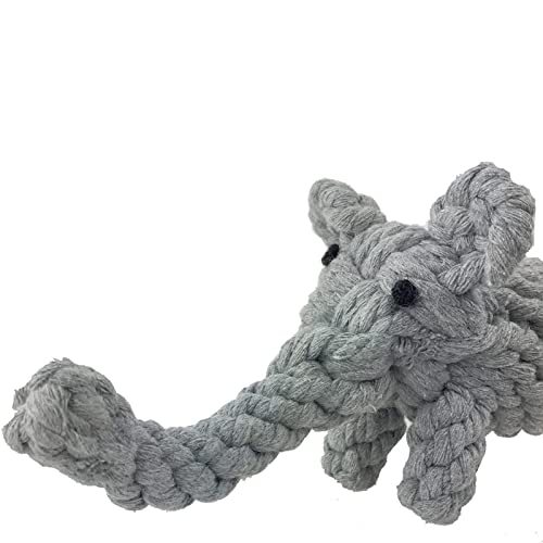 ADUCK Pet Puppy Dog Cotton Rope Chew Toys for Teeth Cleaning, Elephant Design