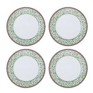 Mikasa Holiday Traditions Dinnerware Set with Mugs (16 Piece), Green, White