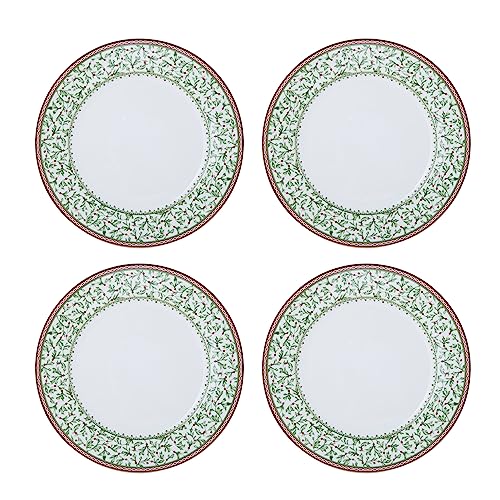 Mikasa Holiday Traditions Dinnerware Set with Mugs (16 Piece), Green, White