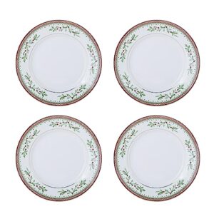 Mikasa Holiday Traditions Dinnerware Set with Mugs (16 Piece), Green, White