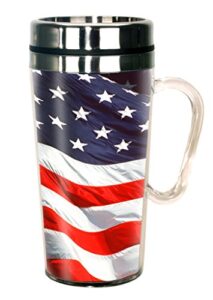 spoontiques - insulated travel mugs - acrylic and stainless steel drink cup - american flag