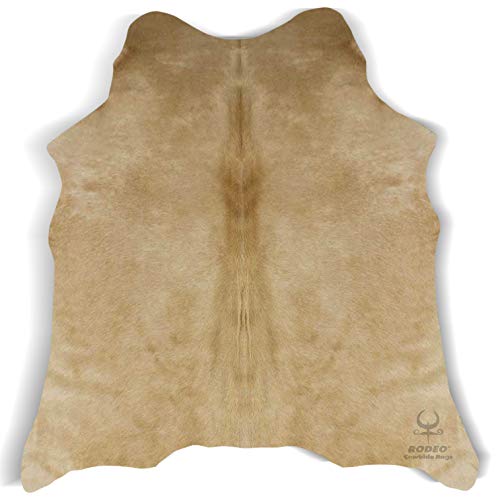 rodeo Cowhide Rug Giant Size Butter Cream 7x8 ft