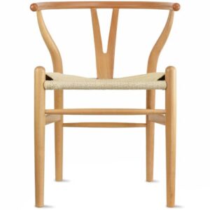 2xhome bone wooden dining chair, natural