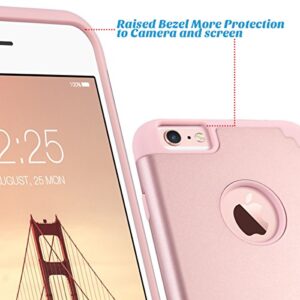 ULAK iPhone 6 Plus Case, iPhone 6S Plus Case, Slim Dual Layer Soft Silicone and Hard Back Cover Anti Scratches Bumper Protective Case for Apple iPhone 6 Plus / 6S Plus 5.5 inch - Rose Gold