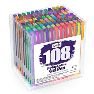 lineon gel pens 108 colours gel pen set for adult colouring books art markers